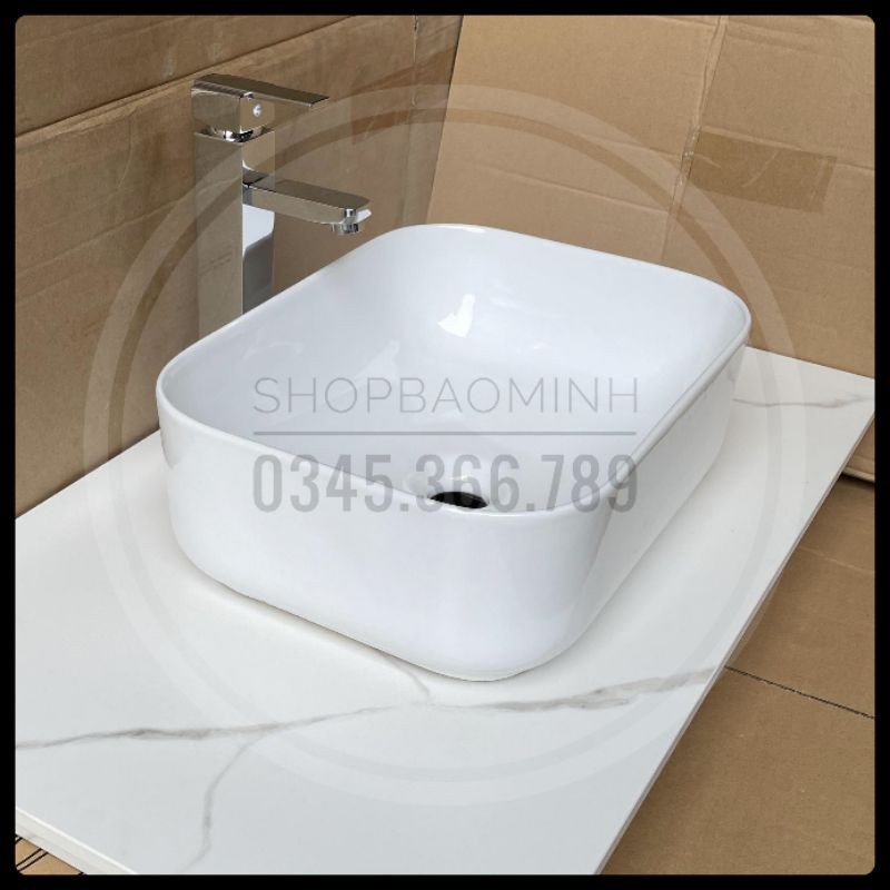 Lavabo chữ nhật đặt bàn 618  (KT 40x30cm)