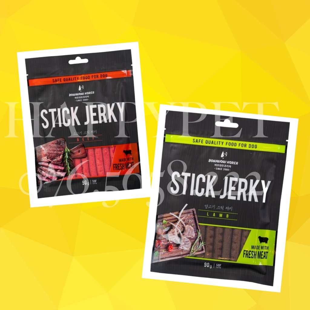 BÁNH THƯỞNG QUE DẼO CHO CÚN STICK JERKY GÓI 90GRAM