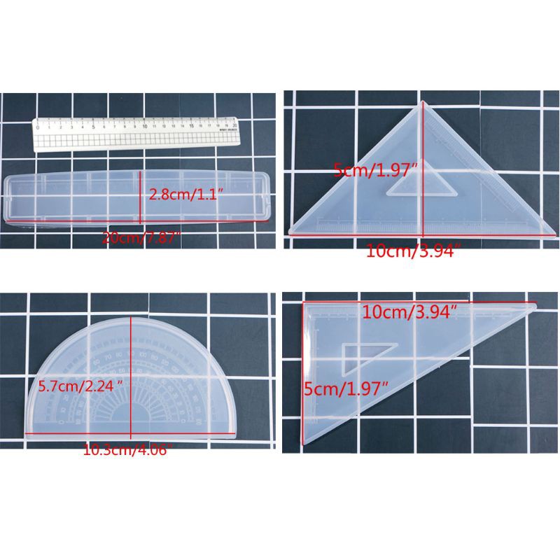 Thước Đo Góc Hình Tam Giác Bằng Silicon 4 Kiểu Dáng