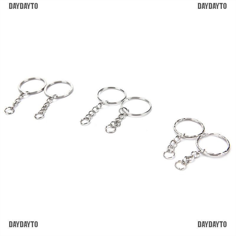 Set 50 Móc Chìa Khóa Bằng Bạc Bóng DIY