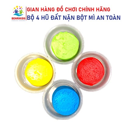 Bộ Đồ Chơi 4 Hộp Đất Nặn Làm Từ Bột Mì An Toàn Giúp Bé Phát Triển Tư Duy Toàn Diện, Hàng Chính Hãng Vijago