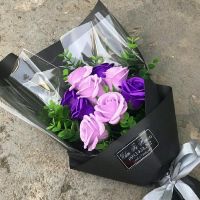 Hoa sáp 9 bông tím