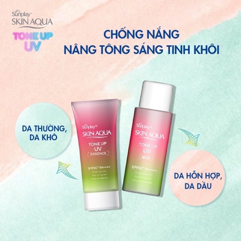 Sữa/Tinh chất chống nắng nâng tông Sunplay Skin Aqua Tone Up UV Happiness Aura (Rose) 50g