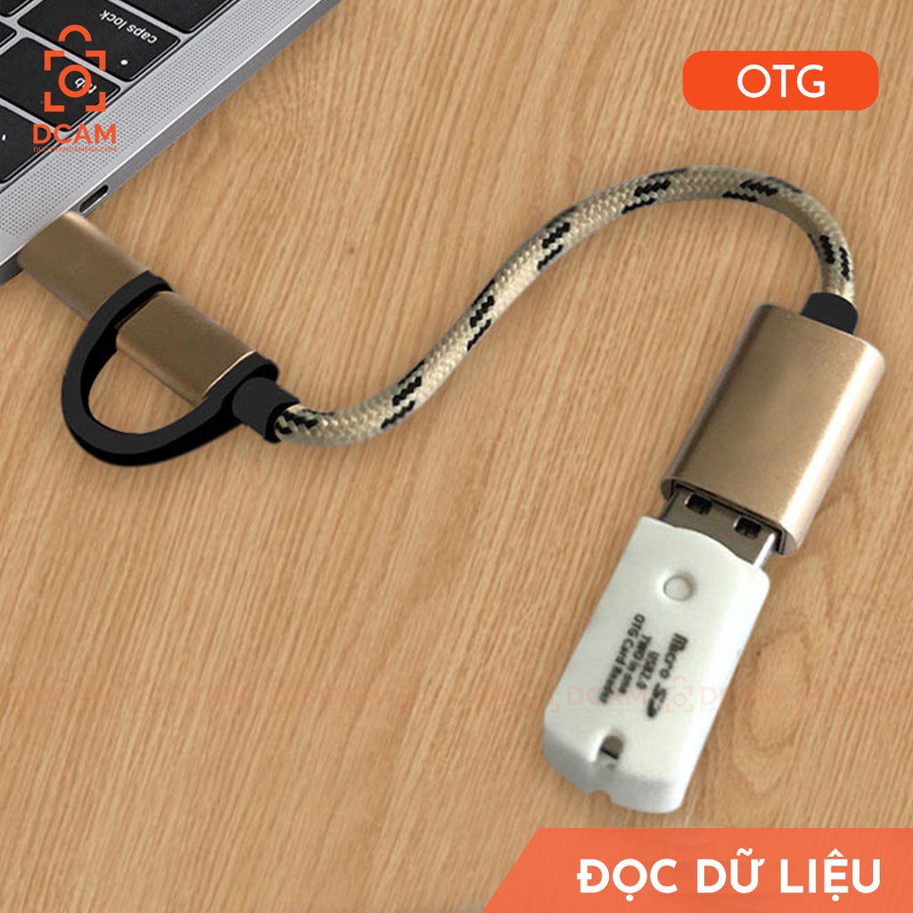 Đầu chuyển OTG giúp cắm USB, chuột, bàn phím, dây cap,... vào điện thoại