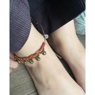[Whiteline] Vòng chân Macrame with bells tone Đất (có size Tay)