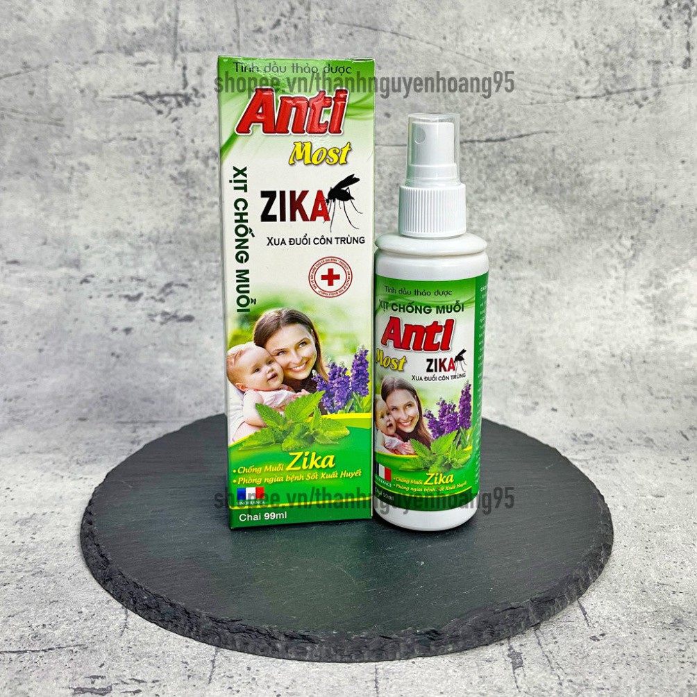 Xịt chống muỗi ANTI MOST ZIKA, xua đuổi côn trùng, tránh muỗi đốt cho bé yêu- chai 99ml [CHÍNH HÃNG]