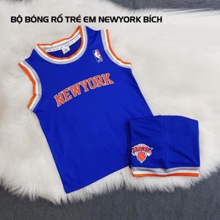 Bộ đồ bóng rổ trẻ em newyork xanh bích
