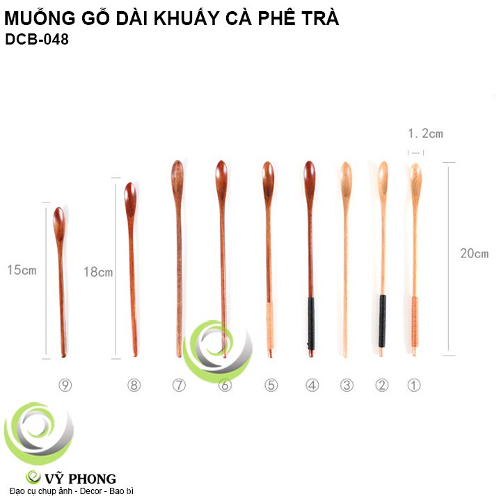 MUỖNG GỖ DÀI 20CM PHONG CÁCH NHẬT KHUẤY CÀ PHÊ TRÀ TRANG TRÍ BẾP ĐẠO CỤ CHỤP ẢNH SẢN PHẨM INS DCB-48