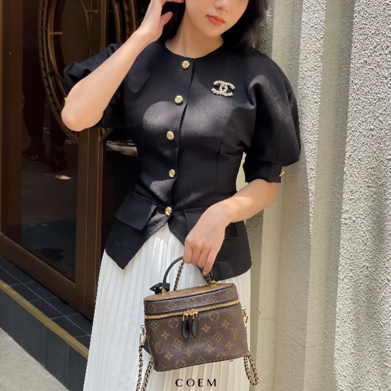 Túi xách nữ LV dáng cốp sz19cm họa tiết hãng chất da dày dặn fullbox