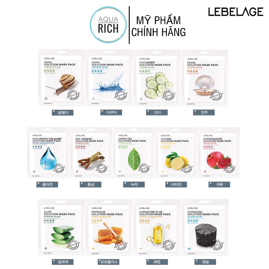 Combo 10 Miếng Mặt Nạ Lebelage Natural