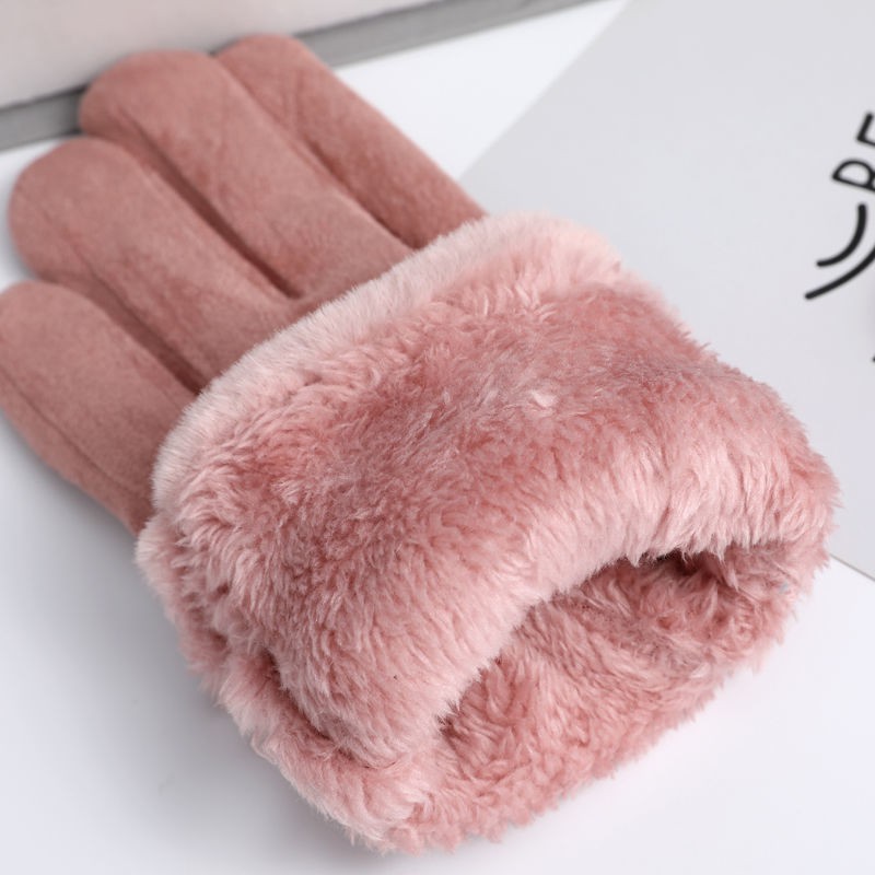 Găng Tay Da Lộn Giữ Ấm Khi Đi Xe Máy Cho Nữ