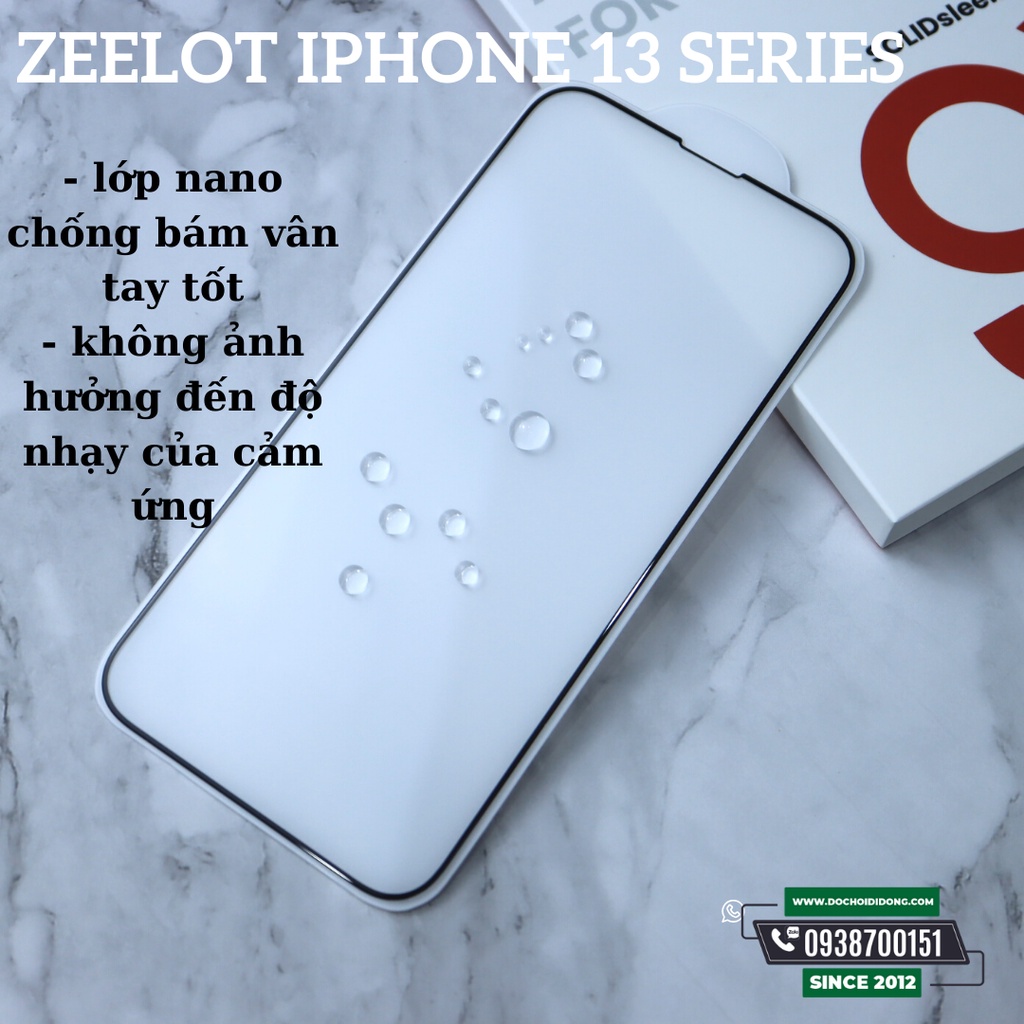 Dán Cường Lực Zeelot Cho IPhone 13 14 Plus Pro Max Mini Các Đời