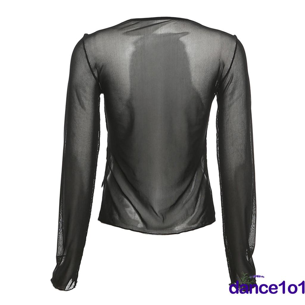 ✨Qk✮Áo Thun Tay Dài Màu Sắc Đơn Giản Thiết Kế Quyến Rũ