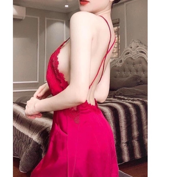 Đầm ngủ 2 dây lụa satin bigsize, váy mặc mặc nhà dễ thương MS2112