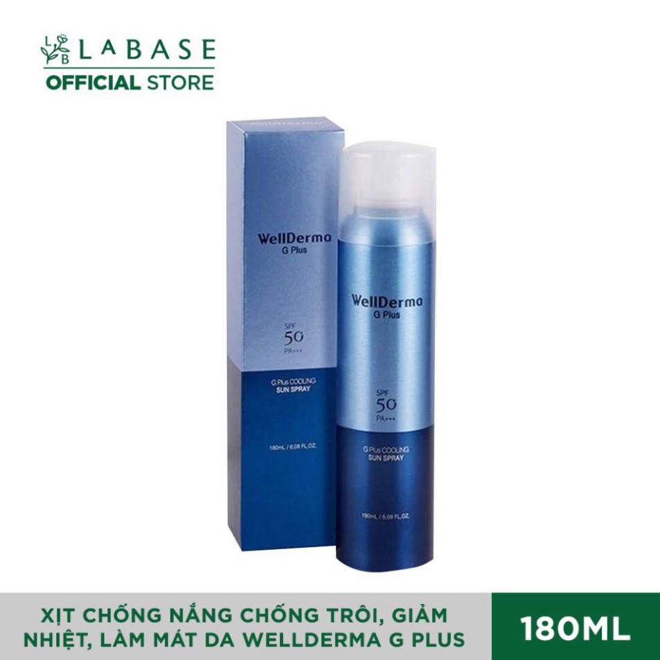 Xịt Chống Nắng Chống Trôi, Giảm Nhiệt, Làm Mát Da Wellderma G PLus Cooling Sun Spray 180ml G437