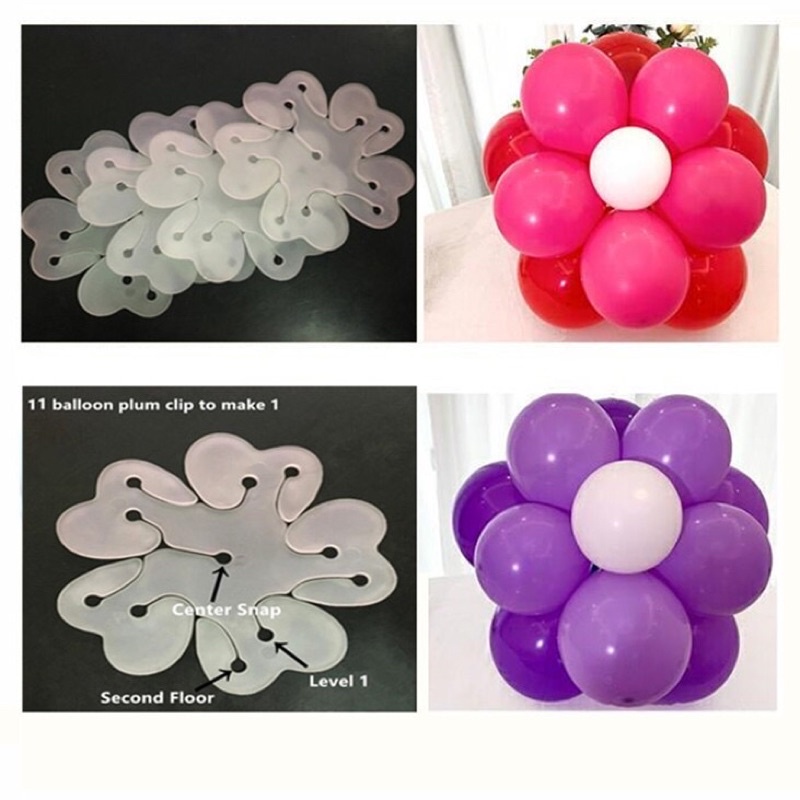 Miếng nhựa kẹp hình hoa 5 cánh bóng bay trang trí sinh nhật