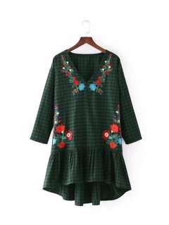 Váy zara xanh lá high low