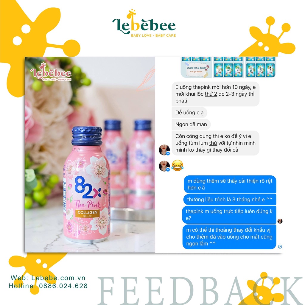 Nước uống Collagen 82x the Pink - lốc 10 chai (100ml)