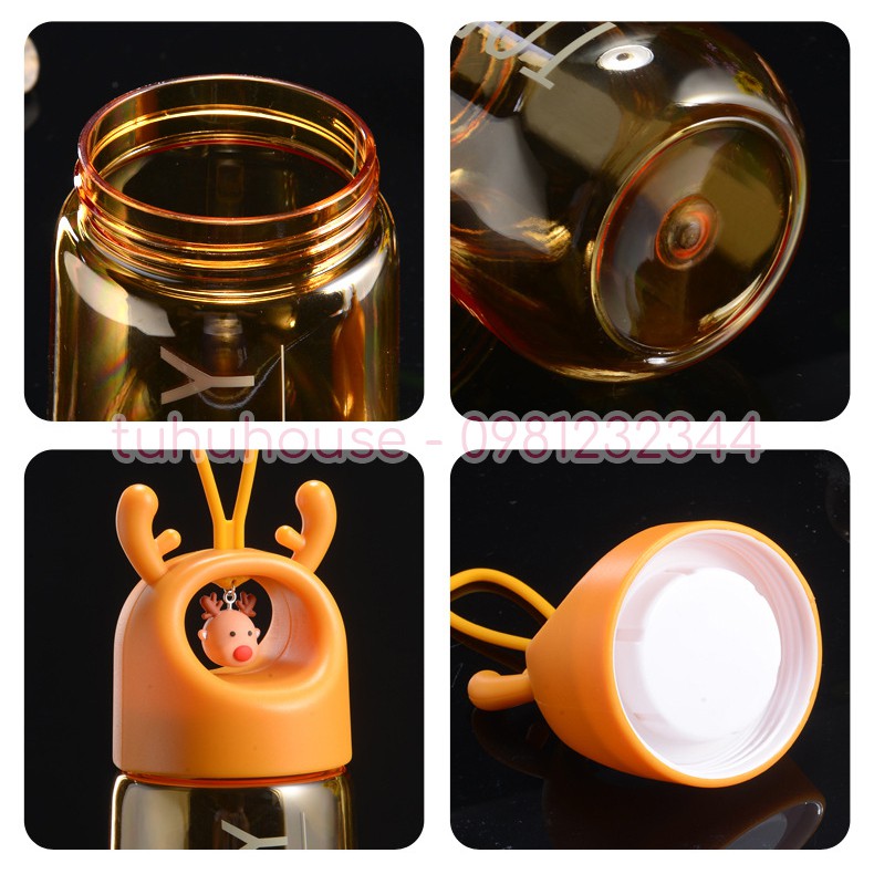 Bình Nước Nhựa Có Tay Cầm Kiểu Hoạt Hình Xinh Xắn Đáng Yêu Cho Bé Dung Tích 480ml | BigBuy360 - bigbuy360.vn