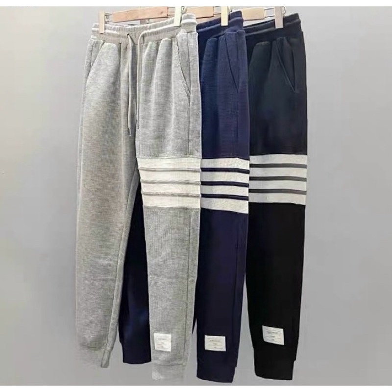 Quần chun thu đông co dãn có hoạ tiết ba vạch, Quần thời trang nam phong cách hàn quốc btshop từ 45 đến 75 kg
