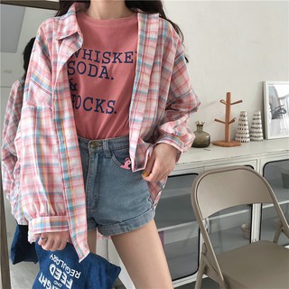 Áo Sơ Mi Ca Rô Thời Trang Nữ xj