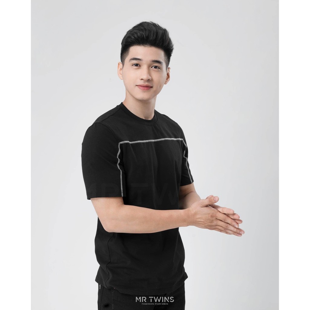 Áo Thun Nam Cổ Tròn Viền Kansai 100% Cotton Thương Hiệu Mr Twins