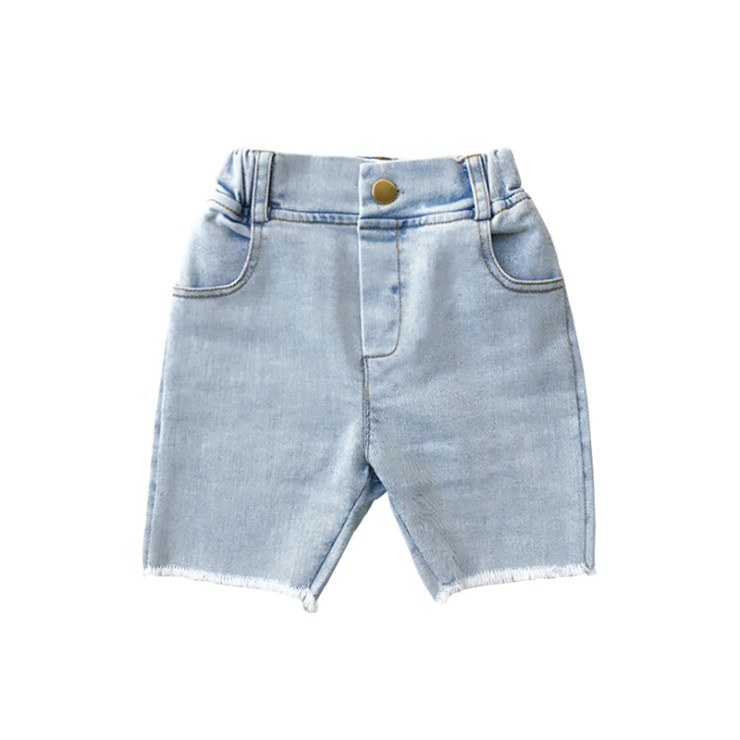 [Form đặc biệt xem kỹ bảng size] Quần short jean lửng tua rua co giãn cho bé Q482