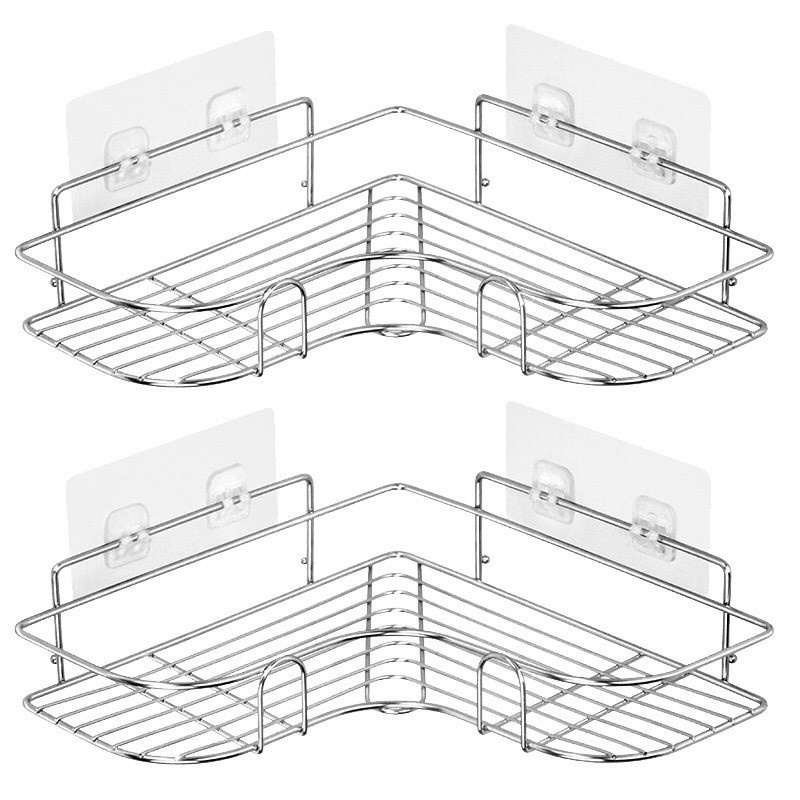 Kệ Góc Phòng Tắm Inox ,Kệ Chữ Nhật Để Đồ Nhà Bếp Nhà Tắm Thông Minh Tặng Kèm Miếng Dán Tường Siêu Dính