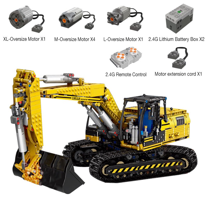 Đồ chơi Lắp ghép Mô hìnhTechnic 8043 Máy Xúc Đất Bánh Xích Điều Khiển Từ Xa Mould king 13112 Mechanical Digger