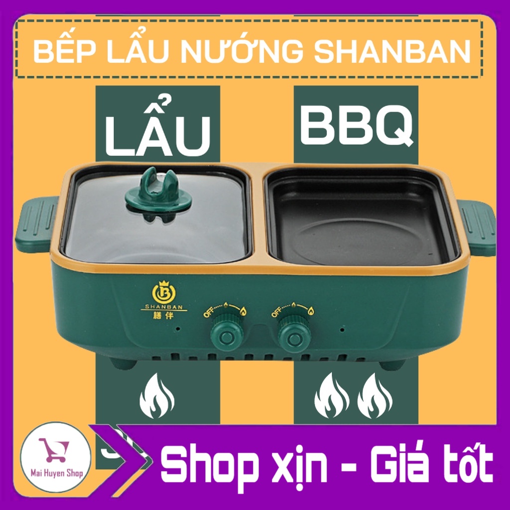 Bếp Lẩu Nướng Mini 2 Ngăn Cao Cấp 2 In 1 Siêu Chống Dính, Đa Năng, Tiện Lợi