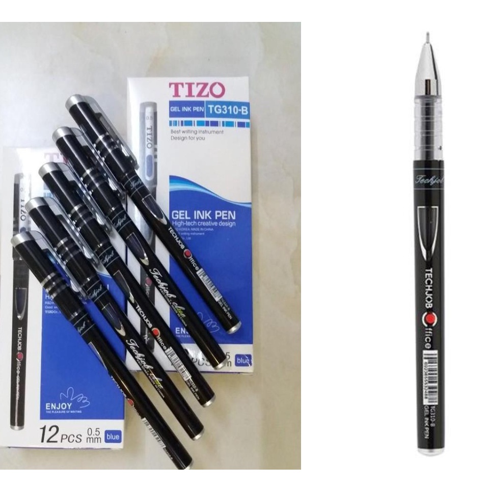 Bút Gel Tizo, TG310 màu xanh,đen mực đều không nhòe chính hãng