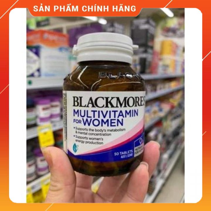 Vitamin tổng hợp nữ multivitamin Blackmores for women 50 viên Úc mẫu mới 2021