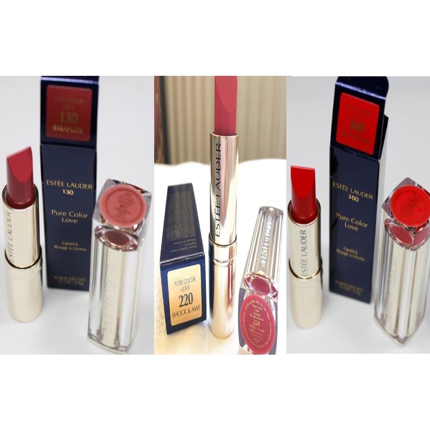 Son lì siêu mềm mượt không khô môi - đỏ cam- đỏ hồng- hồng đất - Estee Lauder Pure Color love 3.5g - Pháp