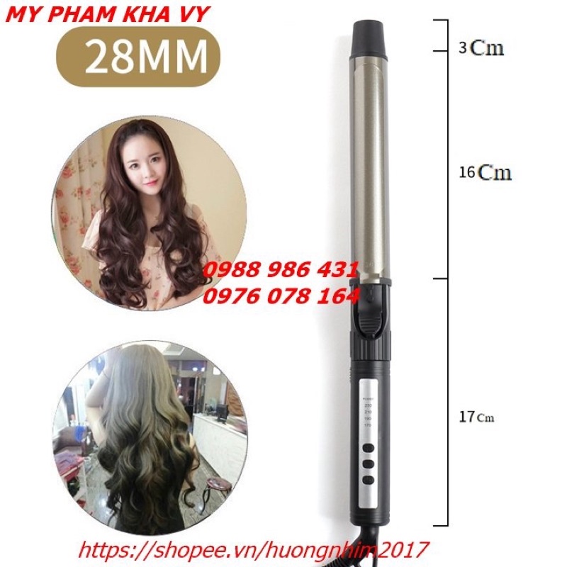 Máy uốn xoăn sóng hàn quốc, Máy uốn xoăn giả phi 9mm 13mm 16mm 19mm 22mm 25mm 28mm 32mm 38mm chuyên salon
