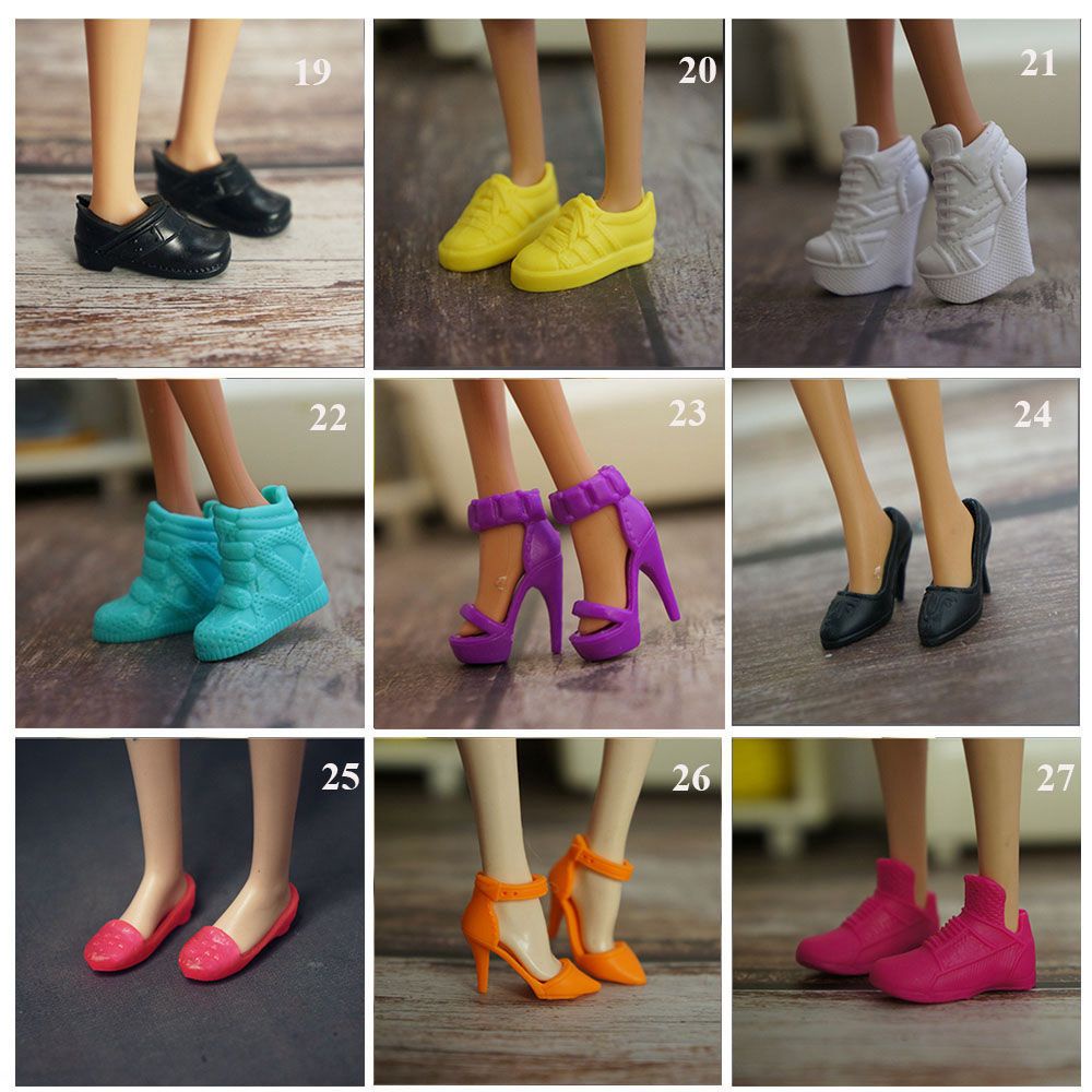 Giày cao gót nhựa nhiều màu sắc thời trang 29 kiểu tỉ lệ 1/6 cho búp bê