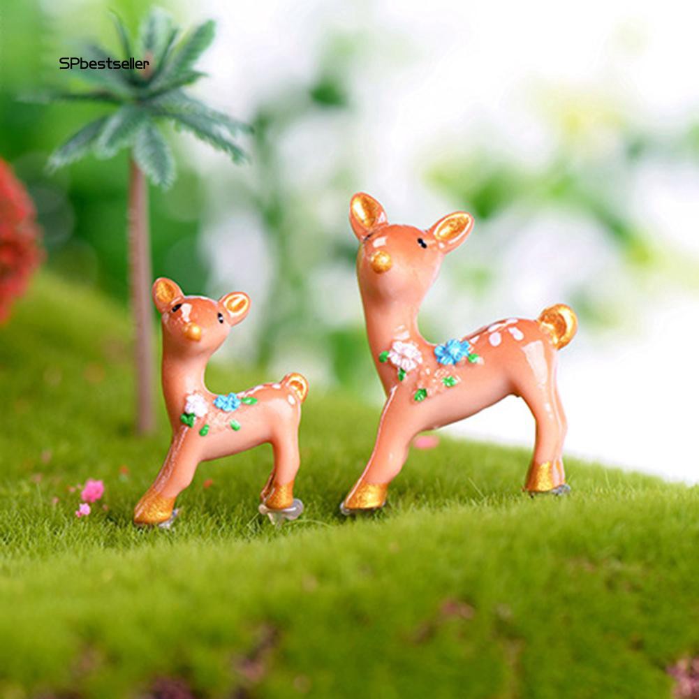 Mô hình chú hươu mini bằng nhựa đáng yêu dùng để trang trí tiểu cảnh