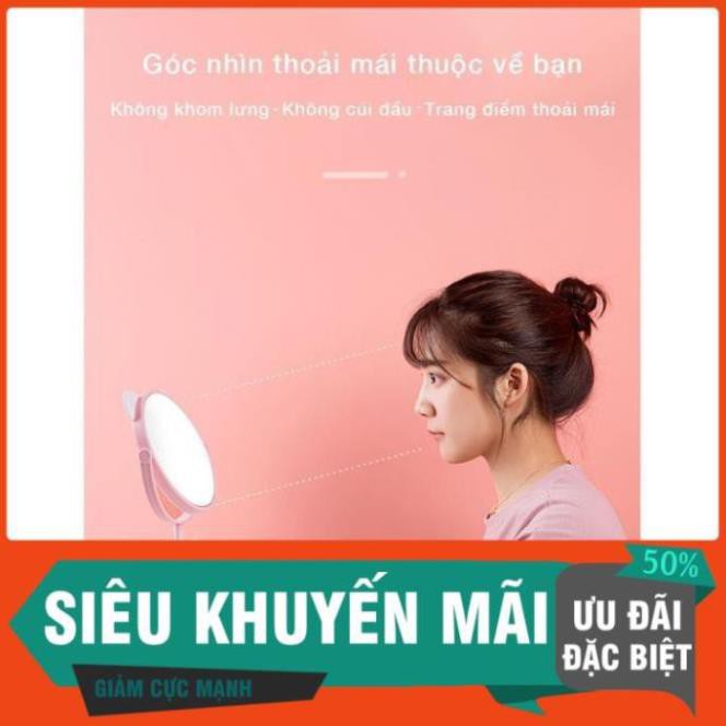 Gương Tai Mèo, Gương Trang Điêm Mini Để Bàn Xoay 360 Độ