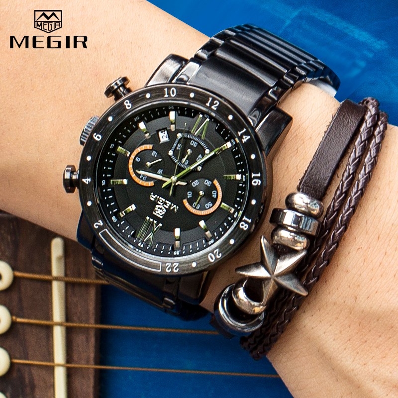 Đồng Hồ Thể Thao MEGIR 3008 Chống Thấm Nước Bằng Thép Sang Trọng Dành Cho Nam