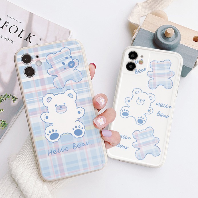 Ốp lưng iphone viền nổi bóng hello bear 6/6plus/6s/6splus/7/7plus/8/8plus/x/xr/xs/11/12/pro/max/promax - Awifi U3-5