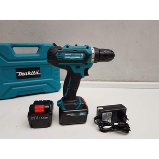 Máy khoan pin Makita 21V, bắn vít, khoan sắt, gỗ, bê tông-Thái lan,(xanh)