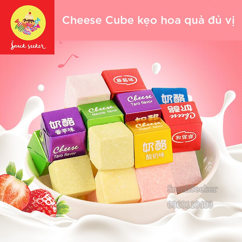 🍒Kẹo phô mai Cheese Cube pack 20 viên mix 5 hương vị 🍓#SNACKSEEKER