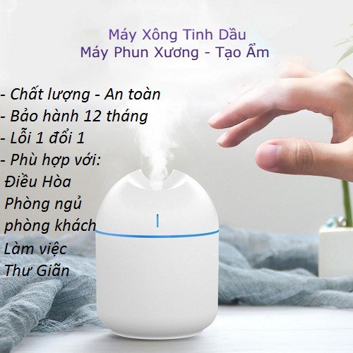 Máy Xông Tinh Dầu Mini Khuếch Tán Tinh Dầu và phun sương tạo ẩm 220ml MX02 Digital World