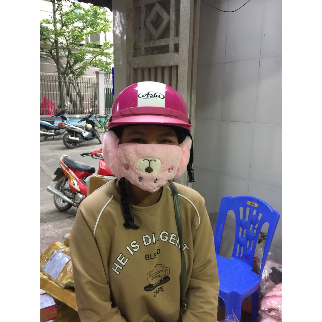sỉ 10 Khẩu Trang lông cừu+bịp tai