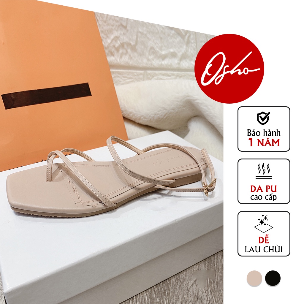 Dép Sandal Nữ Đẹp OSHO Thiết Kế Xỏ Ngón, Quai Dây Mảnh, Đế Bệt Tiện Lợi Trong Quá Trình Di Chuyển