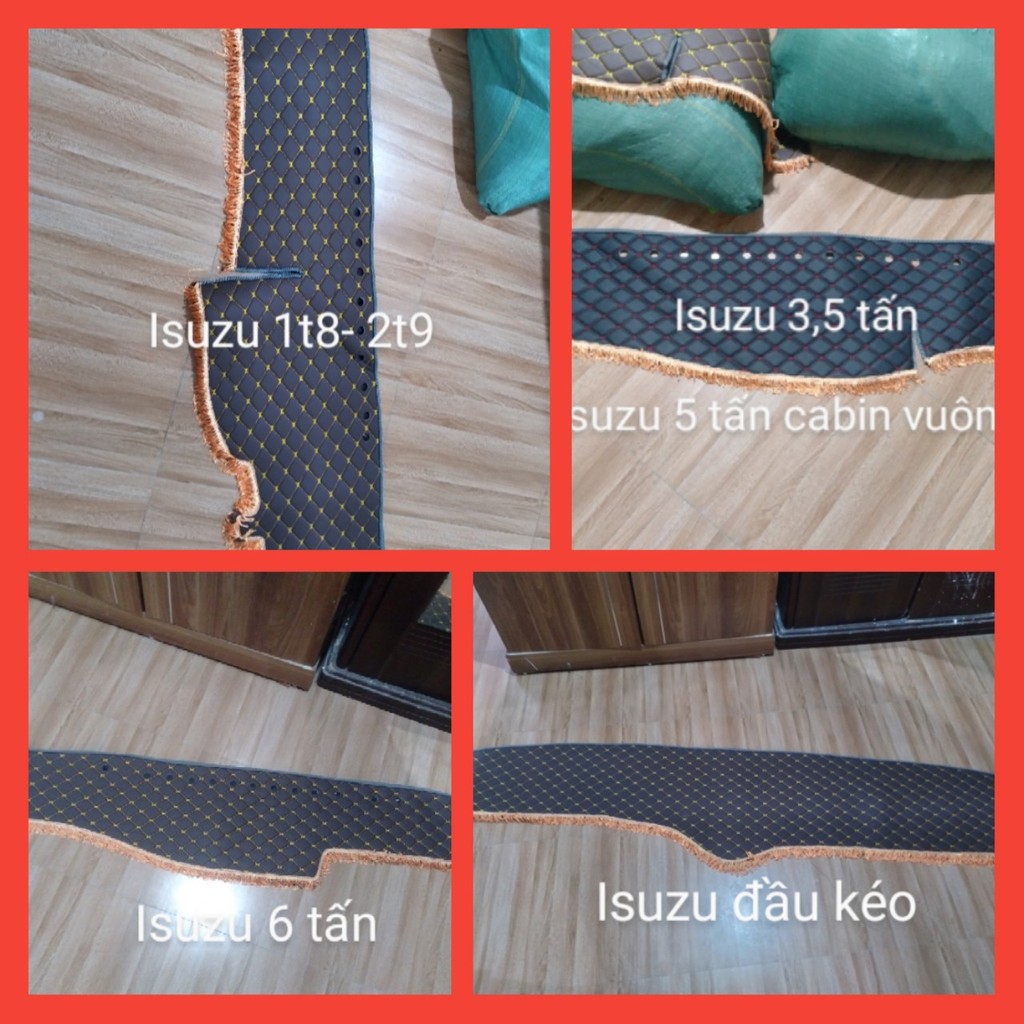 Thảm táp lô ISUZU các loại tải trọng chất liệu da 5d, 6d