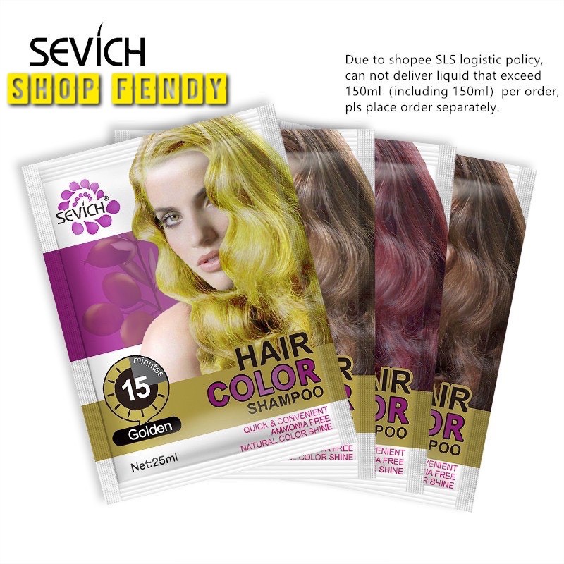 [Sẵn Hàng] Dầu gội nhuộm tóc Sevich 25ml/gói giữ màu lâu và không phai màu coffe