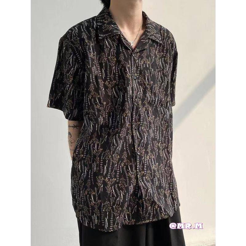 Áo sơ mi nam Áo Sơ Mi Tay Ngắn Áo sơ mi Hawaii Họa Tiết Hoa Phong Cách Thời Trang Mùa Hè Cho Nam
