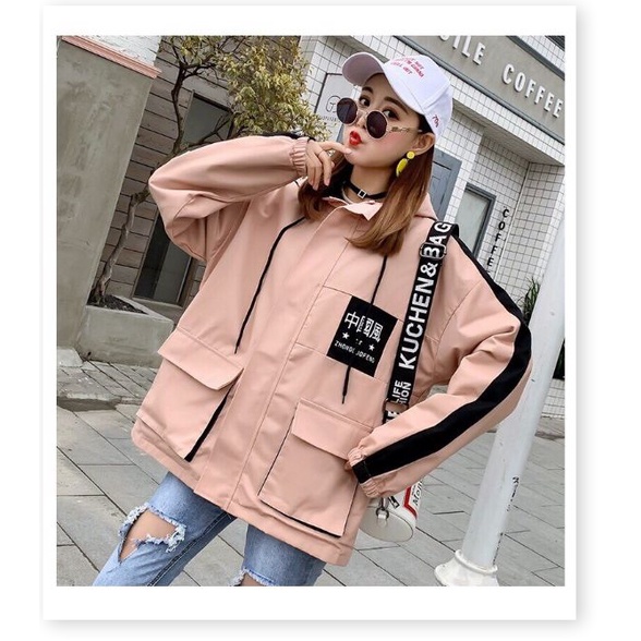 Áo khoác nữ túi hộp sọc tay HP009