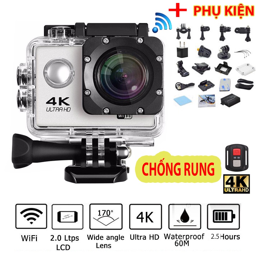 CAMERA HÀNH TRÌNH 4K  Ultra HD DV Siêu nét  - Camera Phượt Thể Thao Kết Nối Wifi Chống Nước Chống Rung