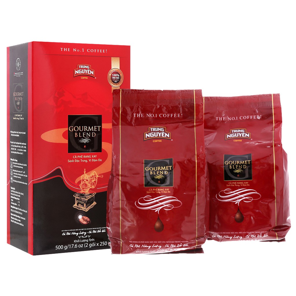 Cà phê rang xay Trung Nguyên - Gourmet Blend 500gr ( bánh xe)